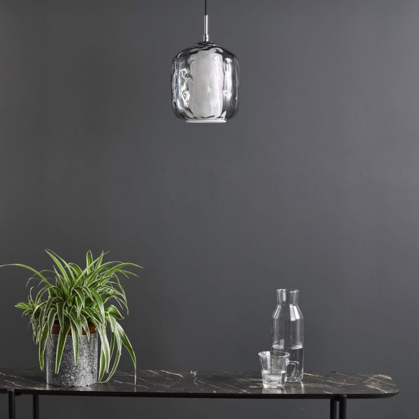 Majella Pendant Polished Chrome and Smoked Glass - Image 7