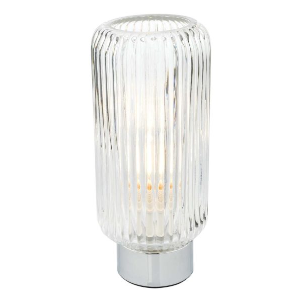 Mason Touch Table Lamp Polished Chromed Ribbed Glass - Image 4