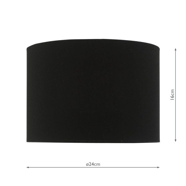 Max Black Cotton Drum Shade 24cm - Image 3