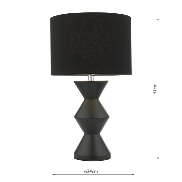 Max Table Lamp Black Ceramic With Shade - Image 4