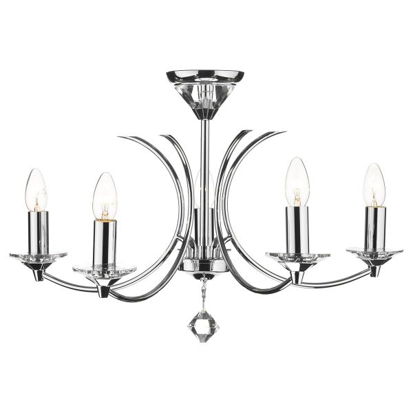 Medusa 5 Light Dual Mount Pendant K9 Crystal Polished Chrome - Image 4