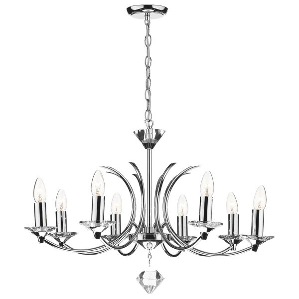 Medusa 8 Light Dual Mount Pendant K9 Crystal Polished Chrome - Image 5