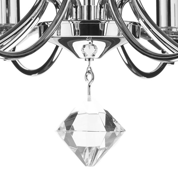 Medusa 8 Light Dual Mount Pendant K9 Crystal Polished Chrome