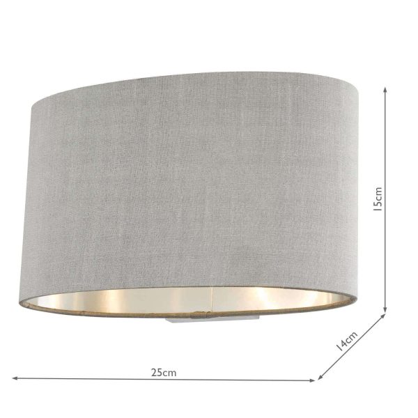 Melody Wall Light With Oval Grey Shade - Image 4