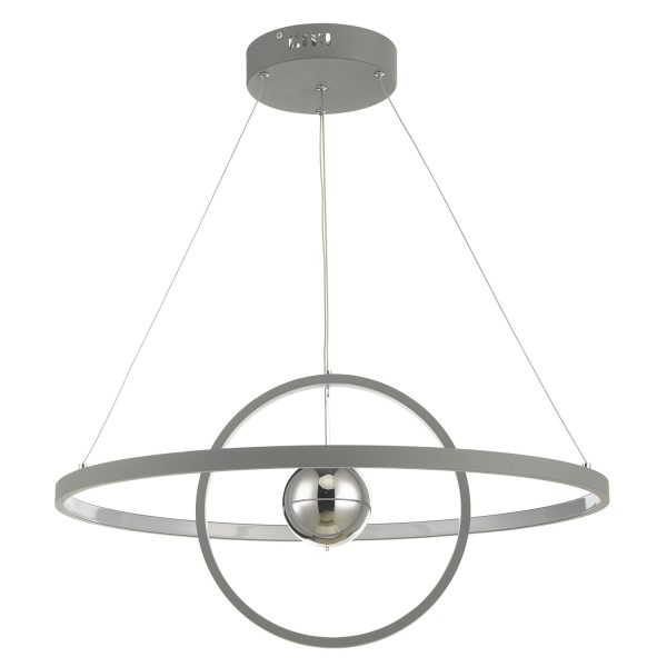 Mercury 1lt Pendant Horizontal 2 Sphere Grey LED - Image 2