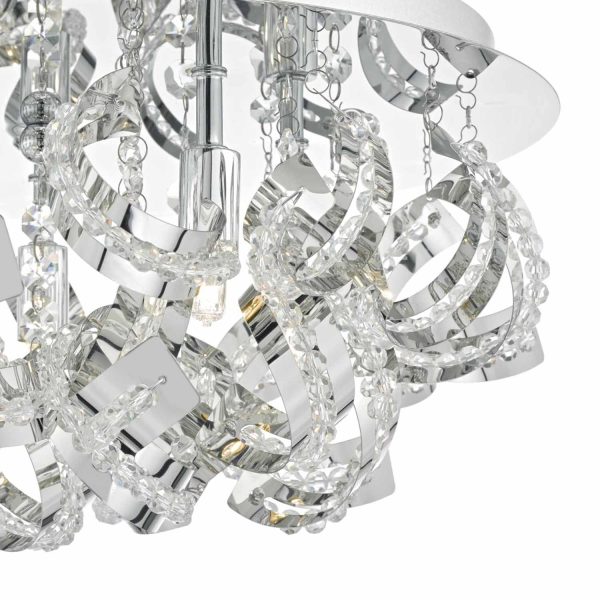 Mezen 5lt Flush Polished Chrome & Crystal Beads - Image 2