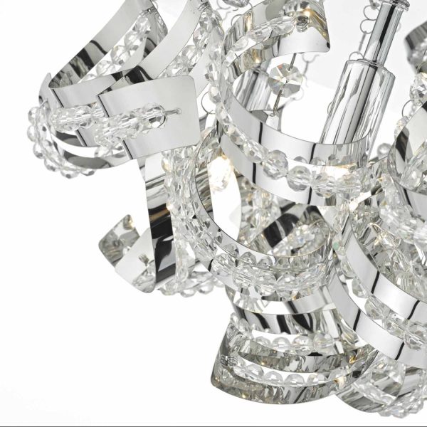 Mezen 5lt Flush Polished Chrome & Crystal Beads