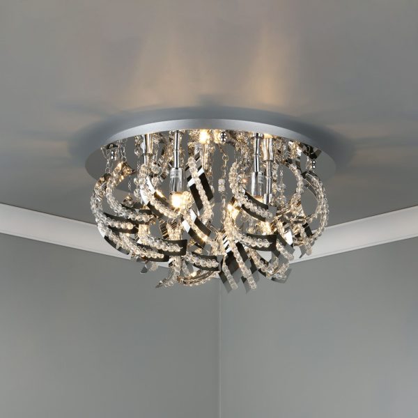 Mezen 5lt Flush Polished Chrome & Crystal Beads - Image 5