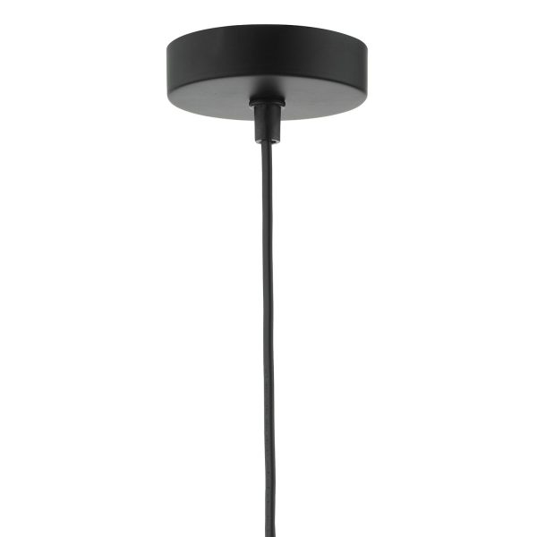 Midi 1 Light Pendant Matt Black & Bright Copper Detail