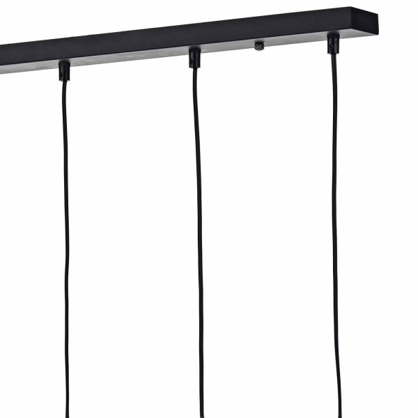 Midi 5lt Bar Pendant Black & Polished Chrome