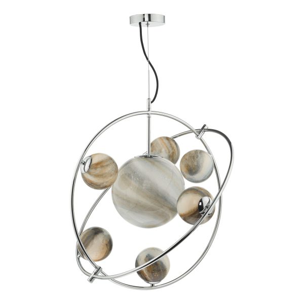 Mikara 7 Light Pendant Polished Chrome Glass - Image 2