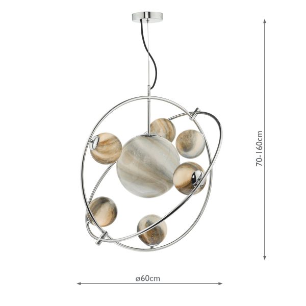 Mikara 7 Light Pendant Polished Chrome Glass - Image 6