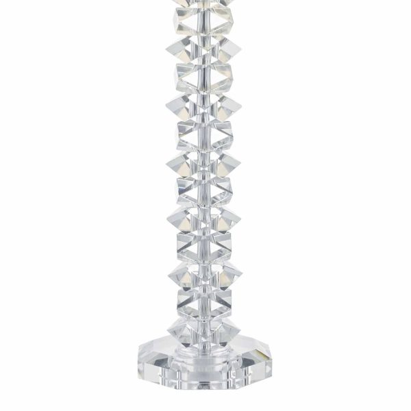 Mina Table Lamp Polished Chrome & Crystal C/W Cream Cotton Shade - Image 2