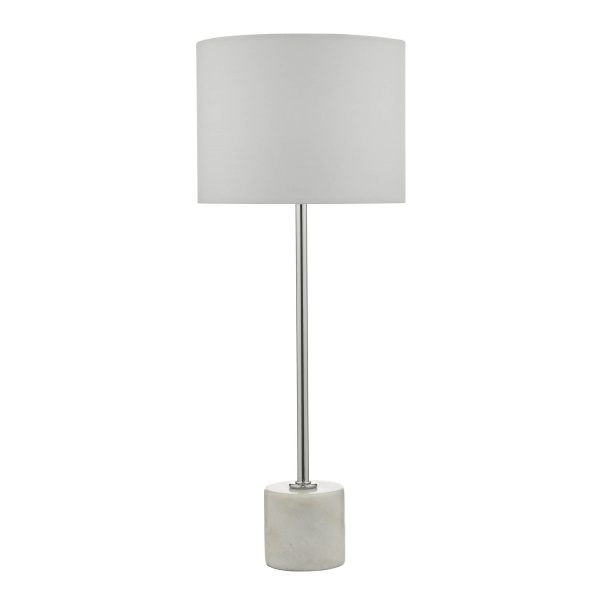 Misu Table Lamp Polished Chrome Marble Effect With Shade - Image 2