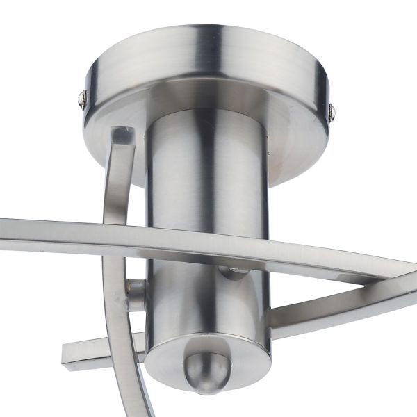 Morgan 3 Light Semi Flush Satin Chrome - Image 2