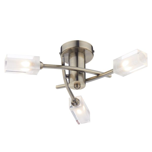 Morgan 3 Light Semi Flush Antique Brass - Image 3