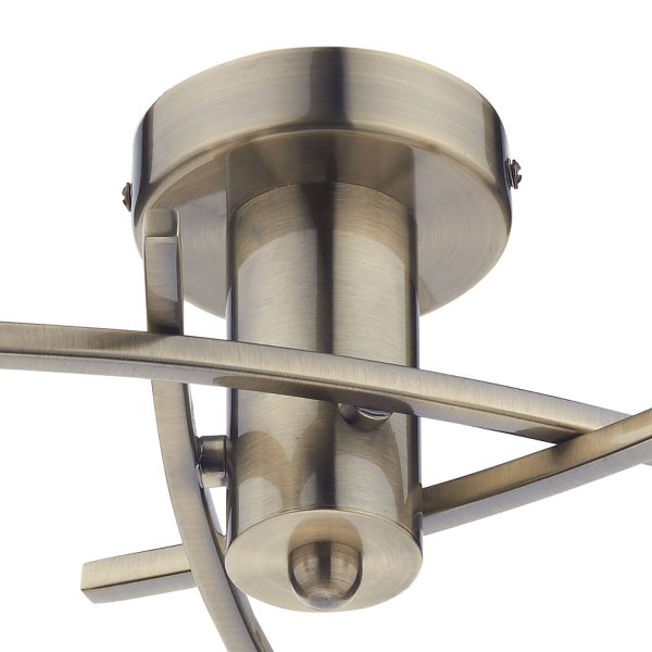 Morgan 3 Light Semi Flush Antique Brass - Image 2