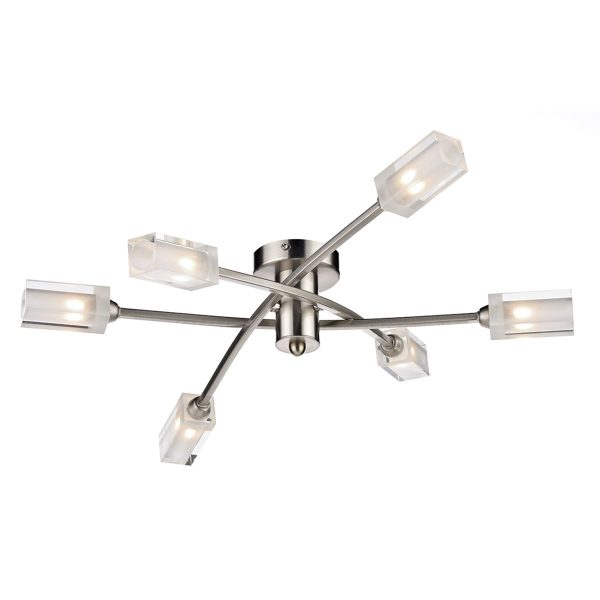 Morgan 6 Light Semi Flush Satin Chrome - Image 3