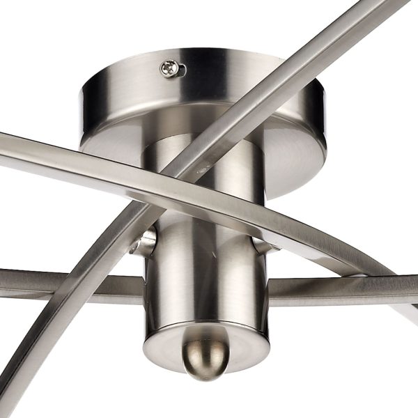 Morgan 6 Light Semi Flush Satin Chrome