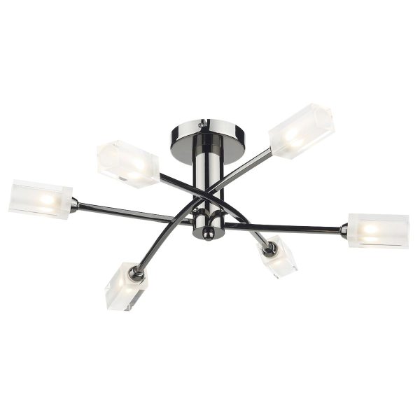 Morgan 6 Light Semi Flush Black Chrome - Image 2