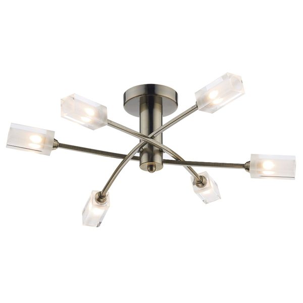 Morgan 6 Light Semi Flush Antique Brass - Image 3