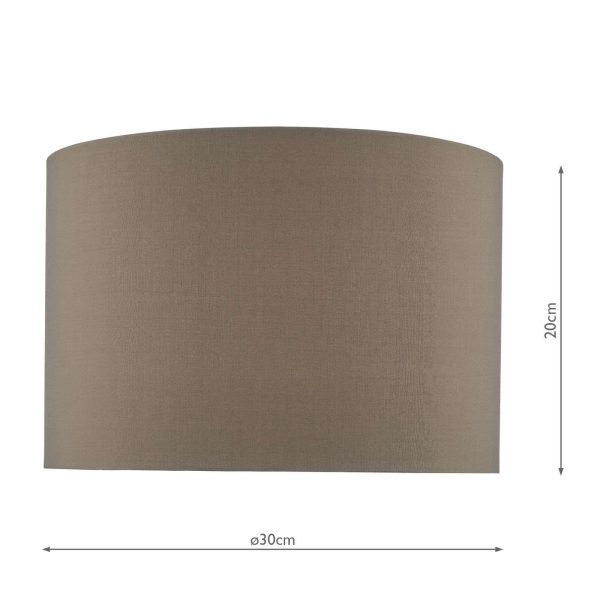 Mubina Grey Faux Silk Drum Shade 30cm - Image 4