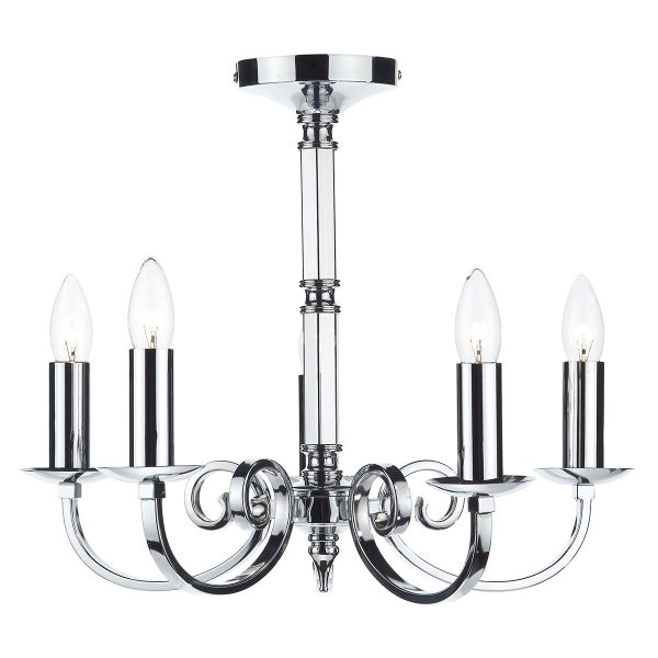 Murray 5 Light Dual Mount Pendant Polished Chrome - Image 4