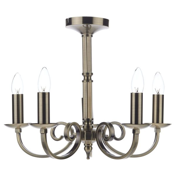 Murray 5 Light Dual Mount Pendant Antique Brass - Image 4