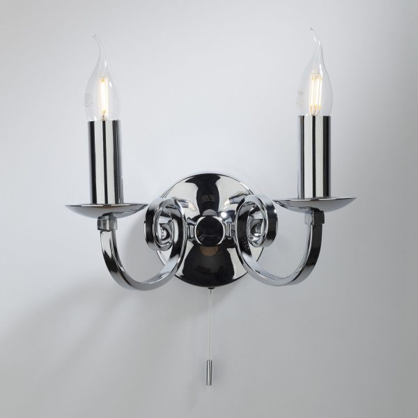 Murray 2 Light Wall Light Polished Chrome - Image 4