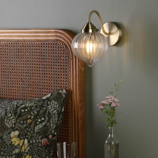 Mya Wall Light Antique Brass and Glass - Image 3