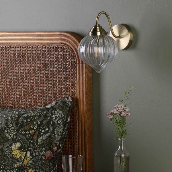 Mya Wall Light Antique Brass and Glass - Image 4