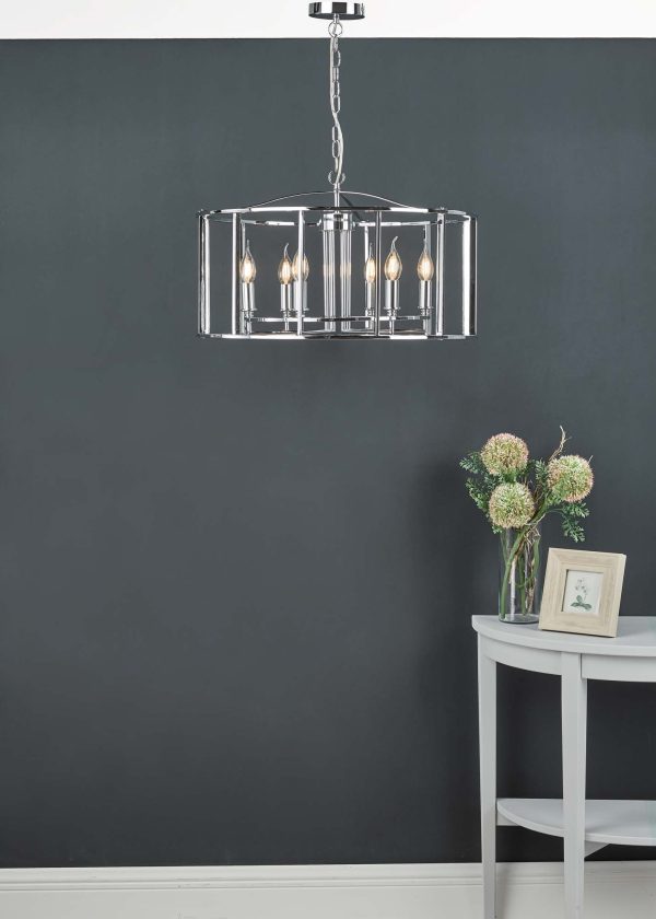 Myka 6 Light Pendant Polished Chrome - Image 5