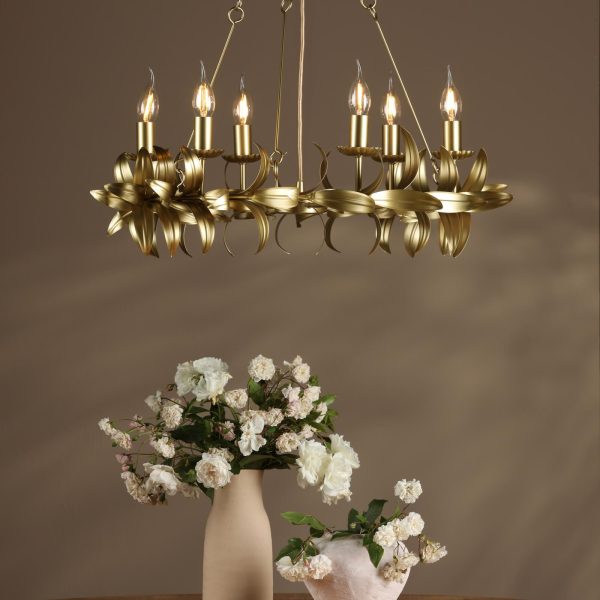 Nadria 6 Light Pendant Satin Gold - Image 7