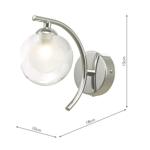 Nakita Wall Light Polished Brass With Clear/Opal Glass - Image 7