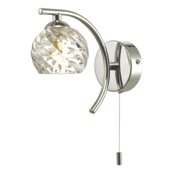 Nakita Wall Light Polished Chrome With Twisted Open Glass - Image 2