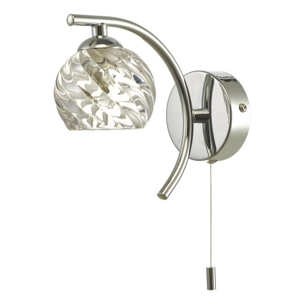 Nakita Wall Light Polished Chrome With Twisted Open Glass - Image 3