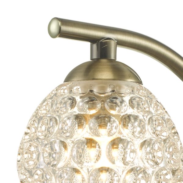 Nakita Wall Light Antique Brass With Dimpled Glass - Image 4