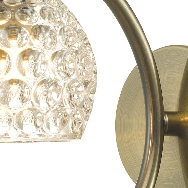 Nakita Wall Light Antique Brass With Dimpled Glass - Image 5