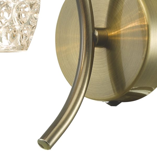 Nakita Wall Light Antique Brass With Dimpled Glass - Image 6