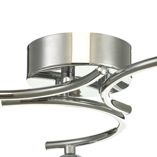 Nakita 3 Light Semi Flush Polished Chrome With Clear/Opal Glass - Image 4