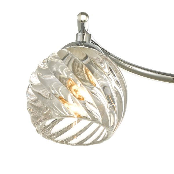 Nakita 3 Light Semi Flush Polished Chrome With Twisted Open Glass - Image 3