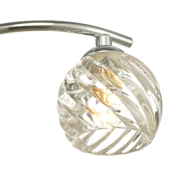 Nakita 3 Light Semi Flush Polished Chrome With Twisted Open Glass - Image 5