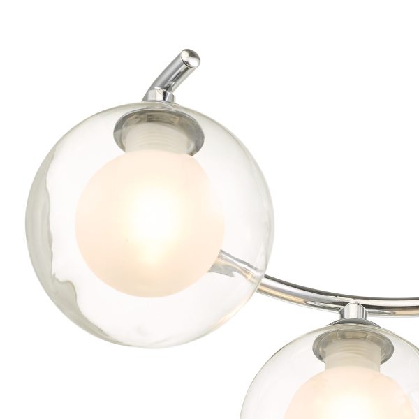 Nakita 6 Light Semi Flush Polished Chrome With Clear/Opal Glass - Image 5