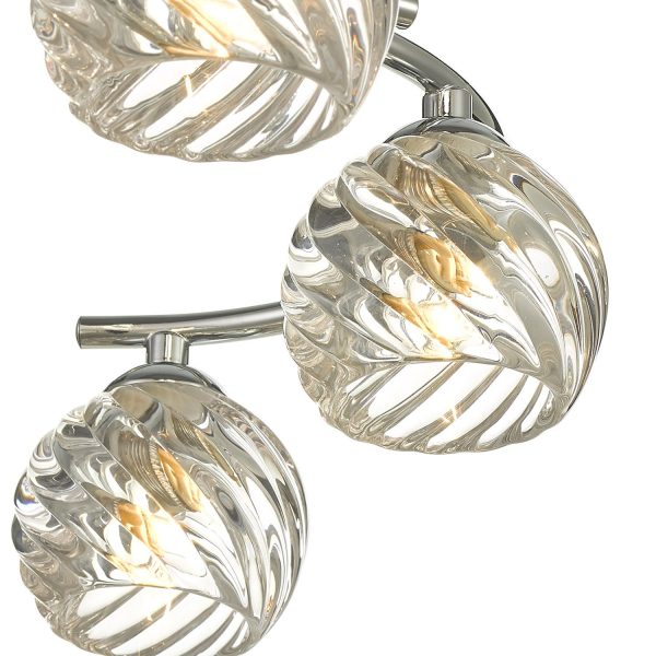 Nakita 6 Light Semi Flush Polished Chrome With Twisted Open Glass - Image 5