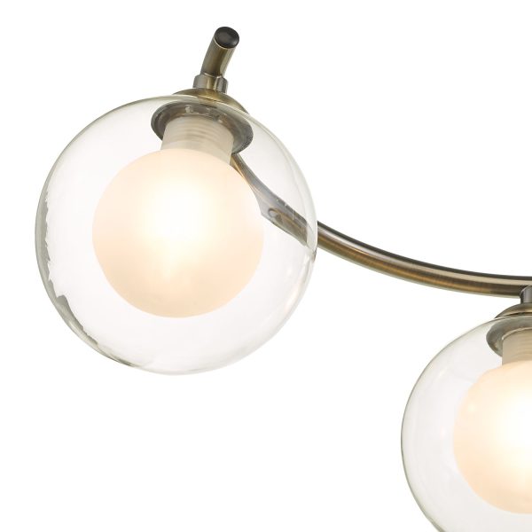 Nakita 6 Light Semi Flush Antique Brass With Clear.Opal Glass - Image 4