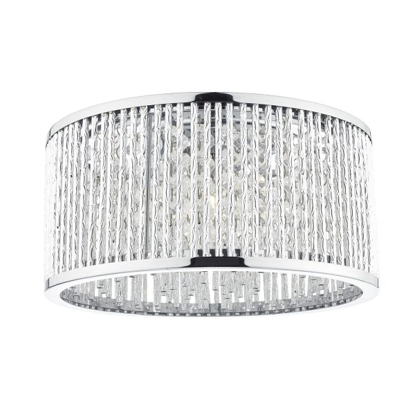 Nantes 3 Light Flush Polished Chrome Alum - Image 3