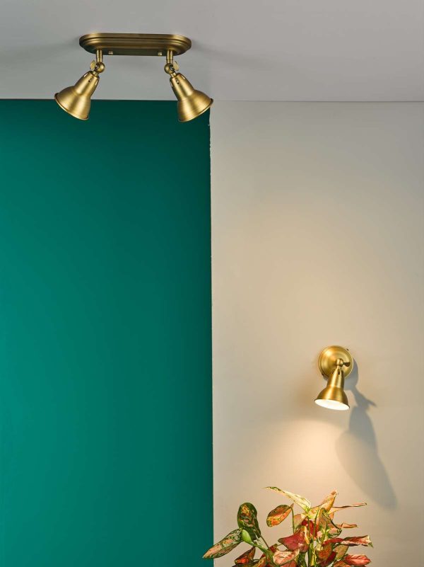 Nathaniel Single Wall Spotlight Aged Brass - Image 3