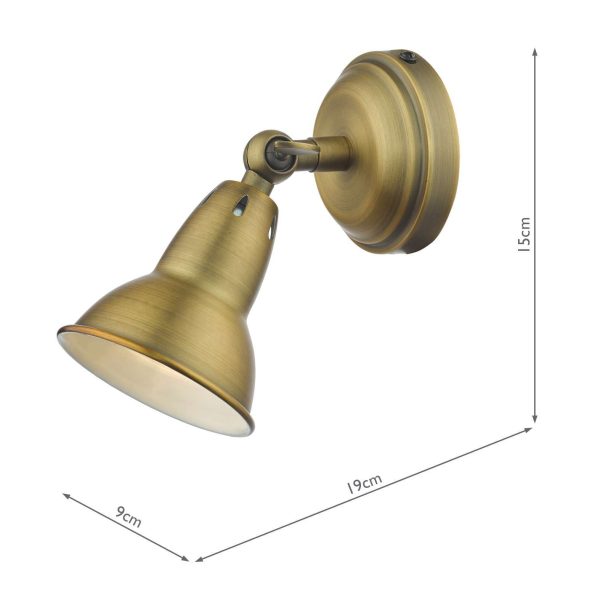 Nathaniel Single Wall Spotlight Aged Brass - Image 4