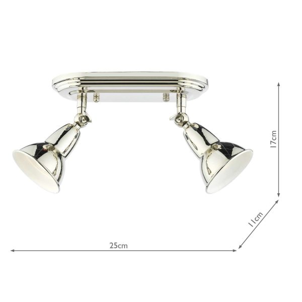 Nathaniel 2 Light Plate Spotlight Polished Nickel - Image 6