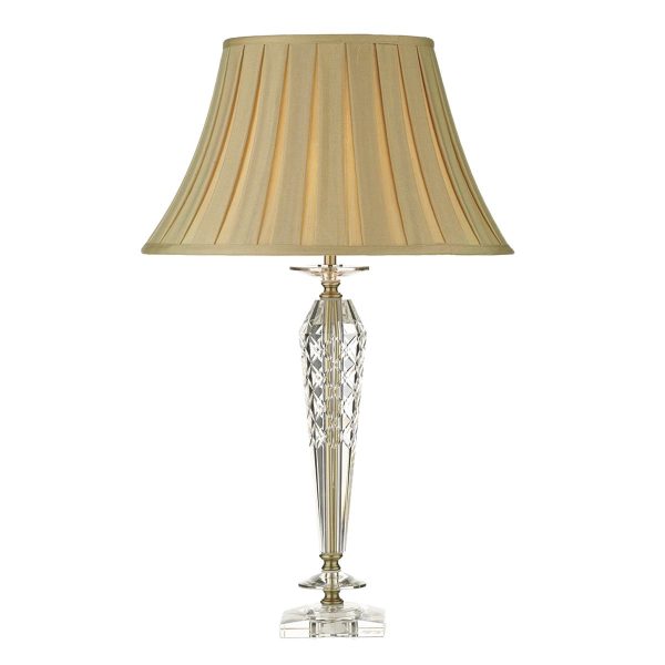 Nell Table Lamp Antique Brass Glass With Shade - Image 4